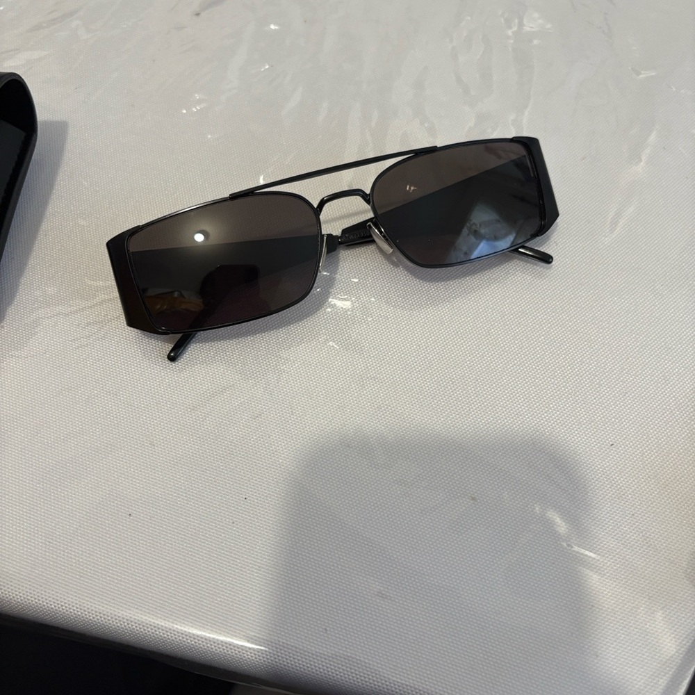 Saint Laurent Black Rectangular Sunglasses